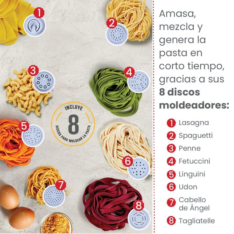 Emeril Pasta & Beyond Deluxe- Máquina automática pastas, postres y jugos