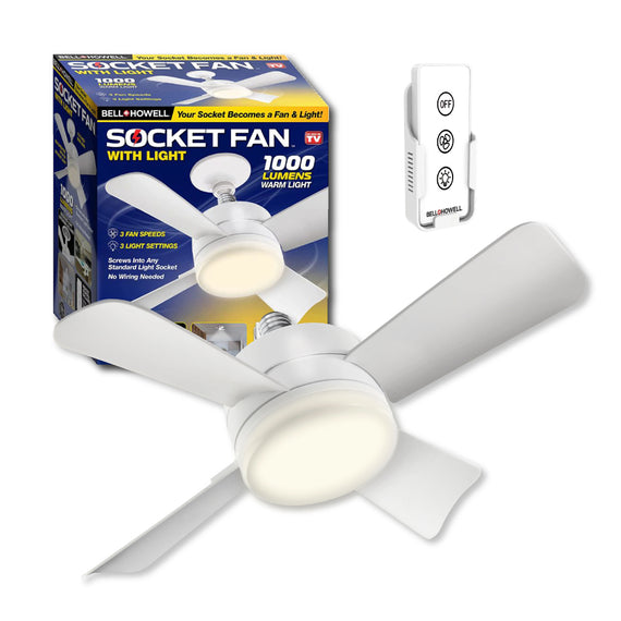 Socket Fan Light - Ventilador de techo con iluminación led
